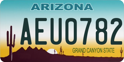 AZ license plate AEU0782