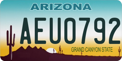 AZ license plate AEU0792