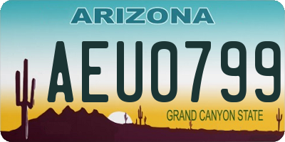 AZ license plate AEU0799