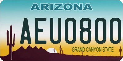AZ license plate AEU0800