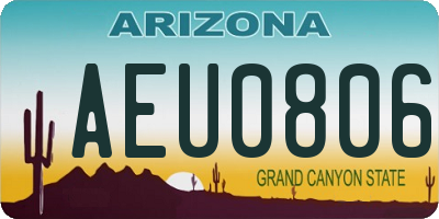 AZ license plate AEU0806