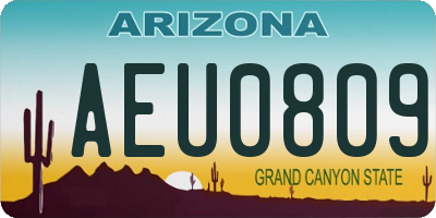 AZ license plate AEU0809