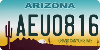 AZ license plate AEU0816