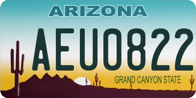 AZ license plate AEU0822