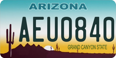 AZ license plate AEU0840