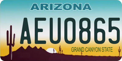 AZ license plate AEU0865