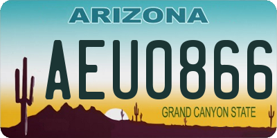 AZ license plate AEU0866