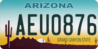 AZ license plate AEU0876