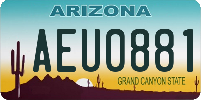 AZ license plate AEU0881