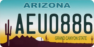 AZ license plate AEU0886
