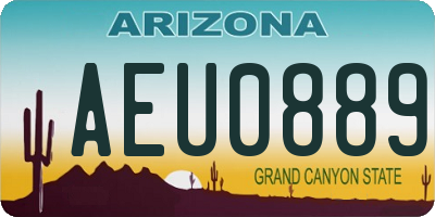 AZ license plate AEU0889
