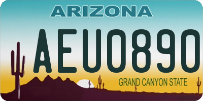 AZ license plate AEU0890