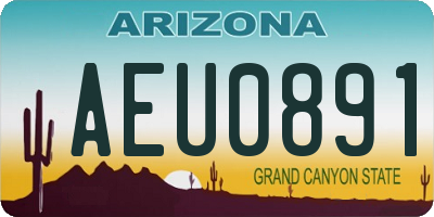 AZ license plate AEU0891