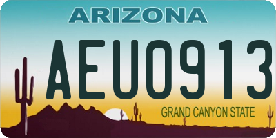 AZ license plate AEU0913