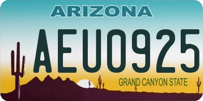 AZ license plate AEU0925