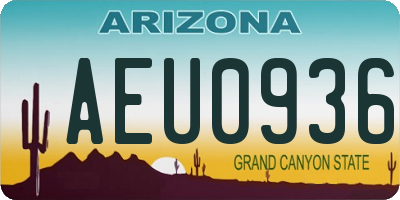 AZ license plate AEU0936