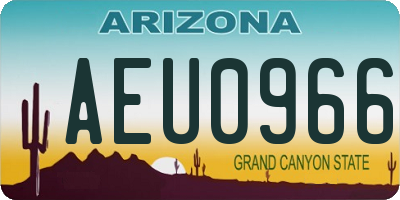 AZ license plate AEU0966