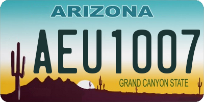 AZ license plate AEU1007