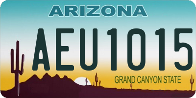 AZ license plate AEU1015