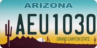 AZ license plate AEU1030
