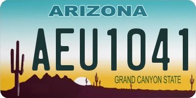 AZ license plate AEU1041