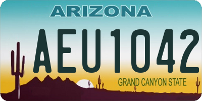 AZ license plate AEU1042