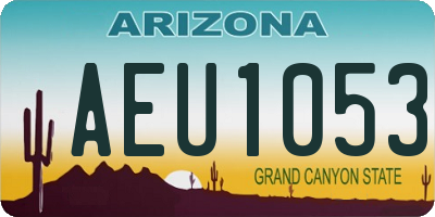 AZ license plate AEU1053