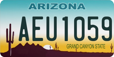 AZ license plate AEU1059