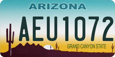 AZ license plate AEU1072