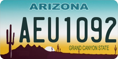 AZ license plate AEU1092