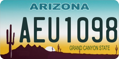 AZ license plate AEU1098