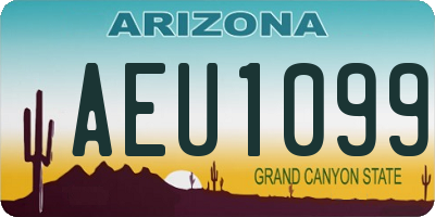 AZ license plate AEU1099