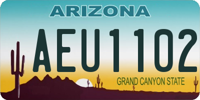 AZ license plate AEU1102