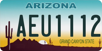 AZ license plate AEU1112