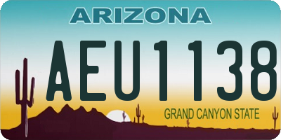 AZ license plate AEU1138