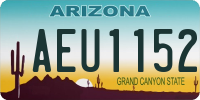 AZ license plate AEU1152
