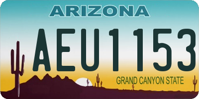 AZ license plate AEU1153