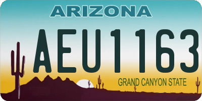 AZ license plate AEU1163