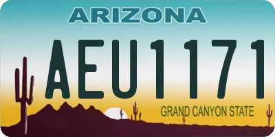 AZ license plate AEU1171
