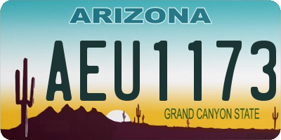 AZ license plate AEU1173