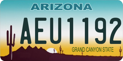 AZ license plate AEU1192