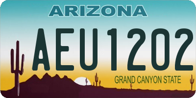 AZ license plate AEU1202