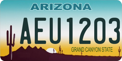 AZ license plate AEU1203