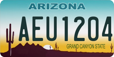 AZ license plate AEU1204
