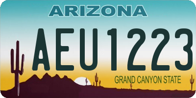 AZ license plate AEU1223