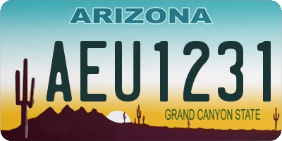 AZ license plate AEU1231