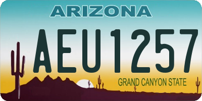 AZ license plate AEU1257