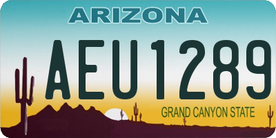 AZ license plate AEU1289