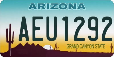 AZ license plate AEU1292
