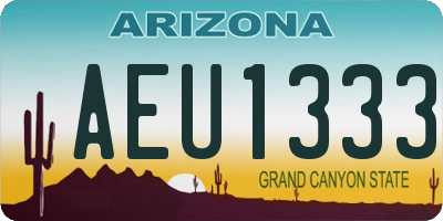 AZ license plate AEU1333